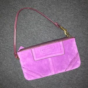 Purple Coach Leatherware wristlet